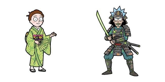 rick samurai morty geisha custom cursor