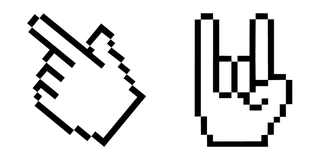 rock on hand windows animated custom cursor