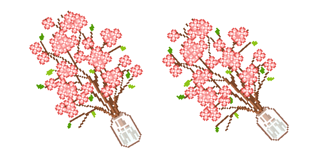 sakura in vase pixel animated custom cursor