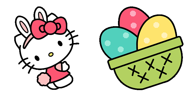 Sanrio Easter Hello Kitty & Easter Basket Animated Cursor - Sweezy