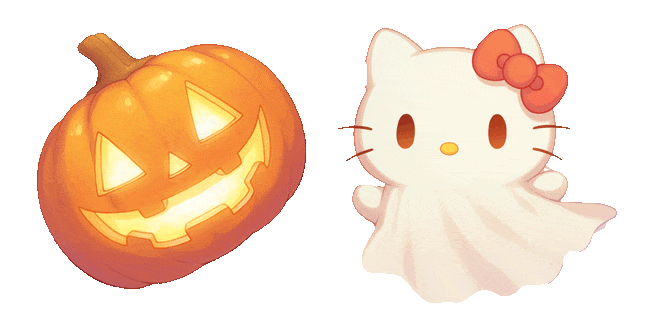 sanrio ghost hello kitty scary pumpkin animated custom cursor