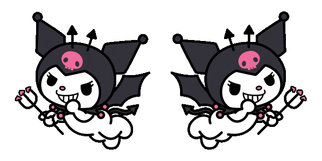 sanrio halloween kuromi with pitchfork animated custom cursor