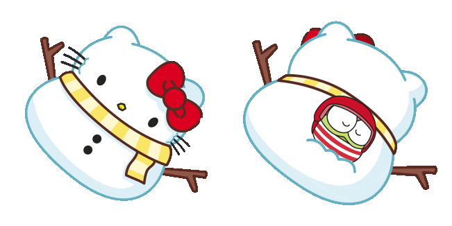sanrio hello kitty snowman animated custom cursor