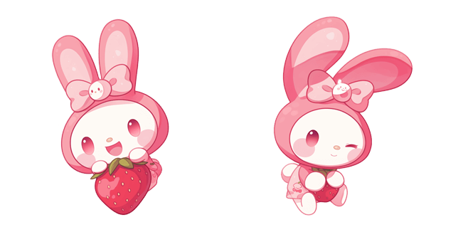 sanrio my melody with strawberry custom cursor