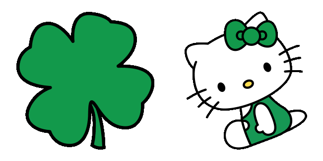 sanrio st patricks day hello kitty lucky clover animated custom cursor