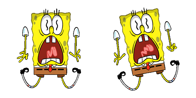 scared spongebob animated custom cursor