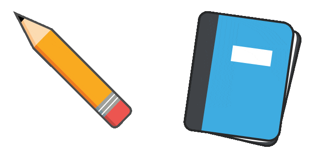 school pencil notebook animated custom cursor