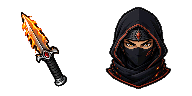shadow assassin flaming dagger animated custom cursor