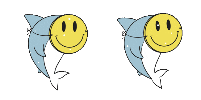 shark with smiley face mask animated custom cursor