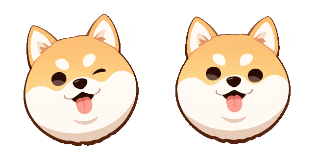 shiba inu winking animated custom cursor