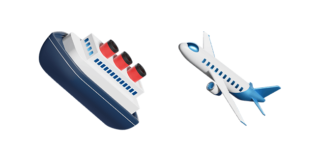 ship & airplane 3D custom cursor