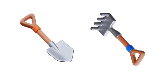 shovel & gardening rake 3D custom cursor
