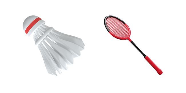 shuttle & badminton racket 3D custom cursor