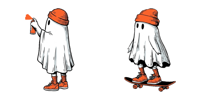 skater and graffiti ghost custom cursor