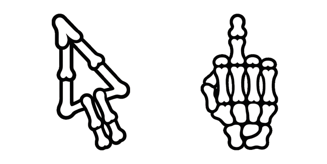 skeleton bones arrow & hand custom cursor