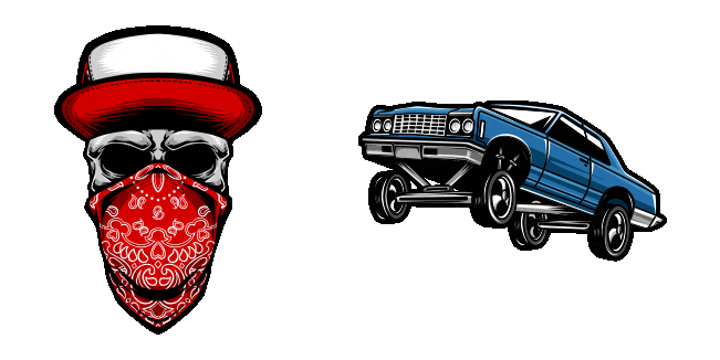 skull lowrider car animated custom cursor