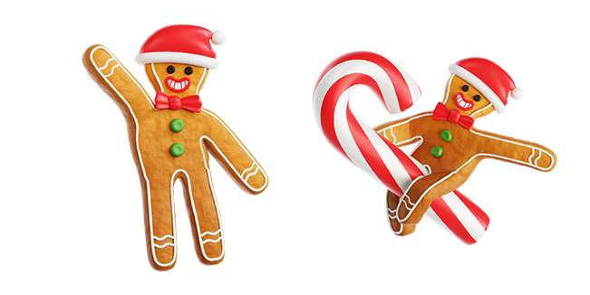 smiling gingerbread man 3D custom cursor