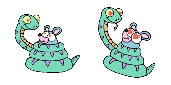 snake mouse in love animated custom cursor