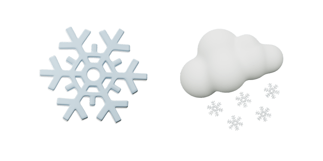 snowflake & snow cloud 3D custom cursor