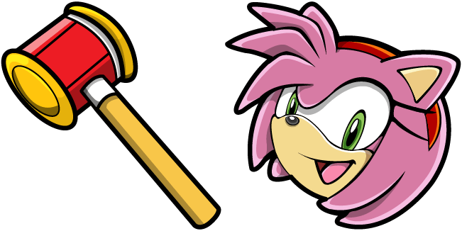 Custom Cursor Cute Amy Rose from Sonic the Hedgehog