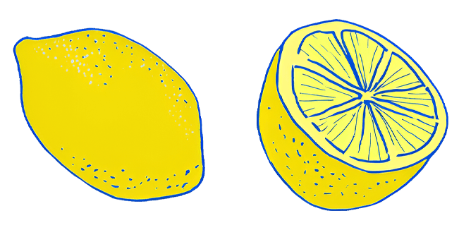 yellow lemon fruit & slice custom cursor