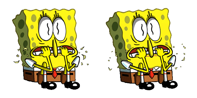 spongebob scared animated custom cursor