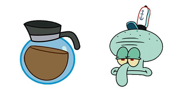 spongebob squidward coffee animated custom cursor