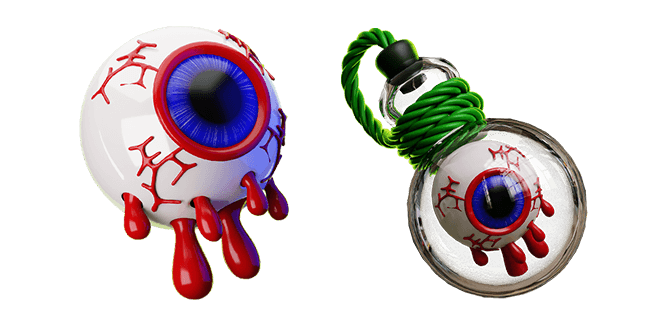 spooky eye ball & eye ball in a bottle 3D custom cursor