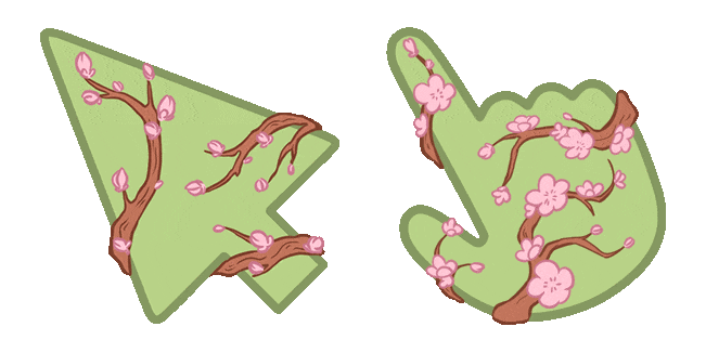 spring blossom animated custom cursor