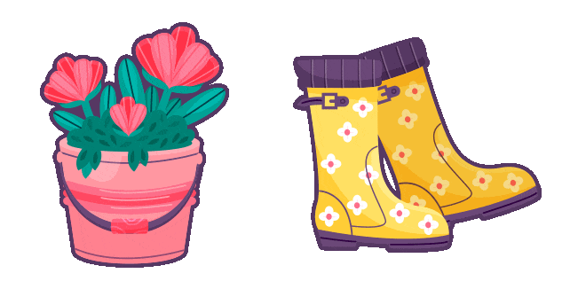 spring boots flowers animated custom cursor