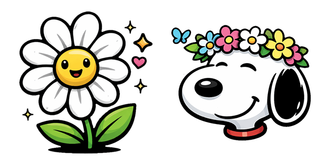 spring snoopy daisy custom cursor