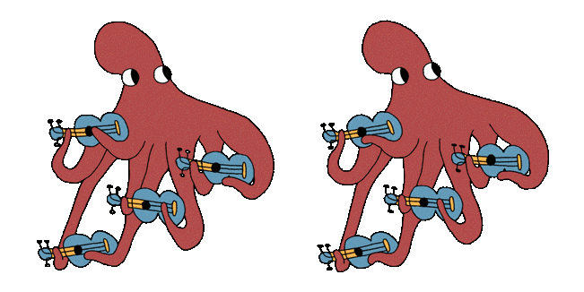 squid playing guitars animated custom cursor