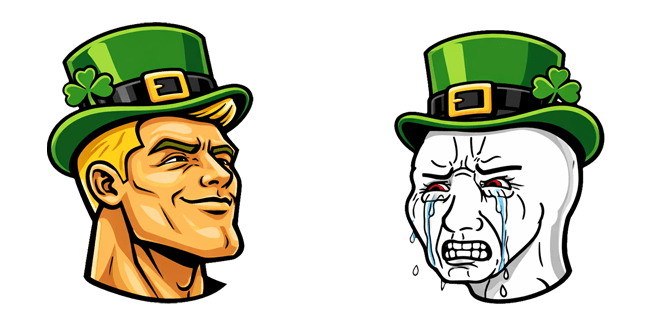 st patricks day chad crying wojak meme custom cursor