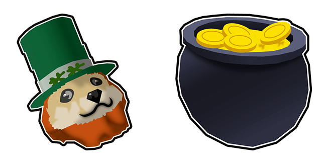 st patricks day leprechaun doge pot of gold custom cursor