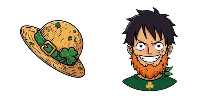 st patricks day luffy hat custom cursor