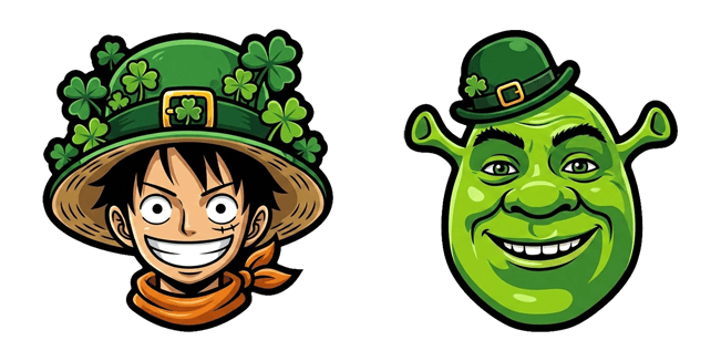 st patricks day luffy shrek custom cursor