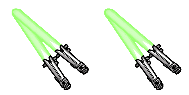 star wars green lightsabers animated custom cursor