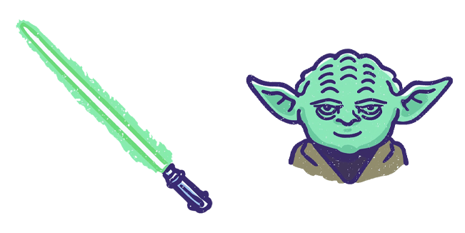 star wars yoda and green lightsaber custom cursor