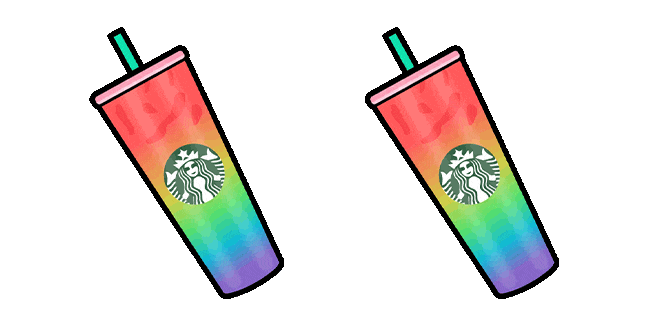 starbucks rainbow refresher animated custom cursor