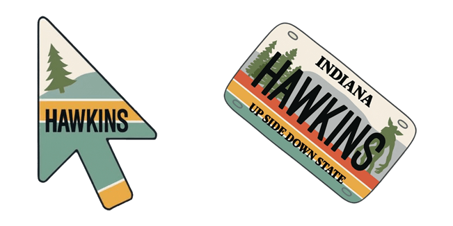 stranger things hawkins license plate custom cursor