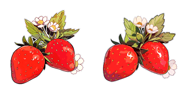strawberries leaves animated custom cursor