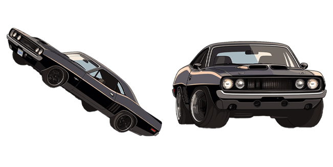 stunning black plymouth barracuda custom cursor