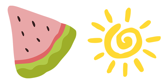 summer aesthetic watermelon sun custom cursor