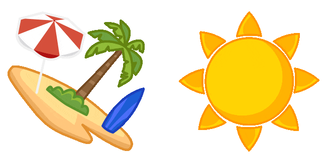summer beach animated custom cursor