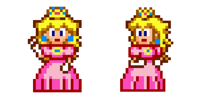 super mario princess peach pixel animated custom cursor