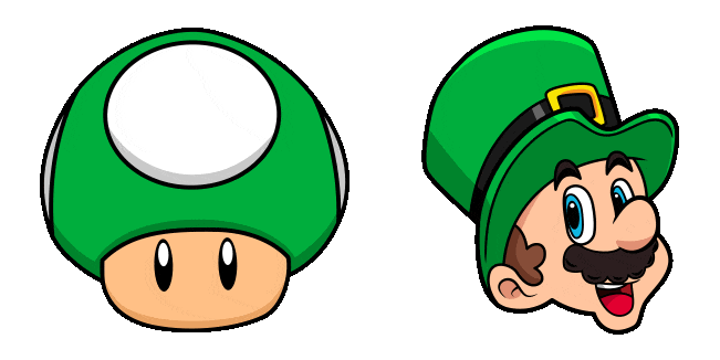 super mario st patricks day luigi 1 up animated custom cursor