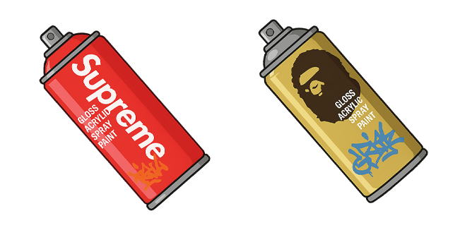 supreme & bape spray paint custom cursor