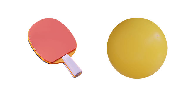tabble tennis paddle & ball 3D custom cursor