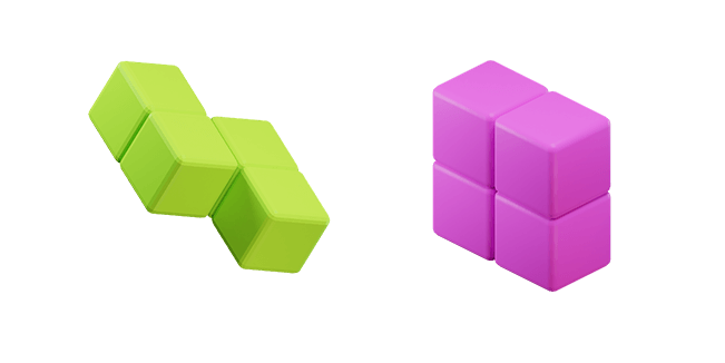 tetris box and z blocks 3d custom cursor