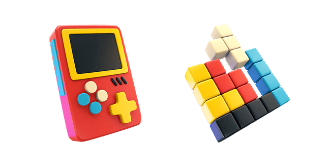 tetris console & tetris game 3D custom cursor